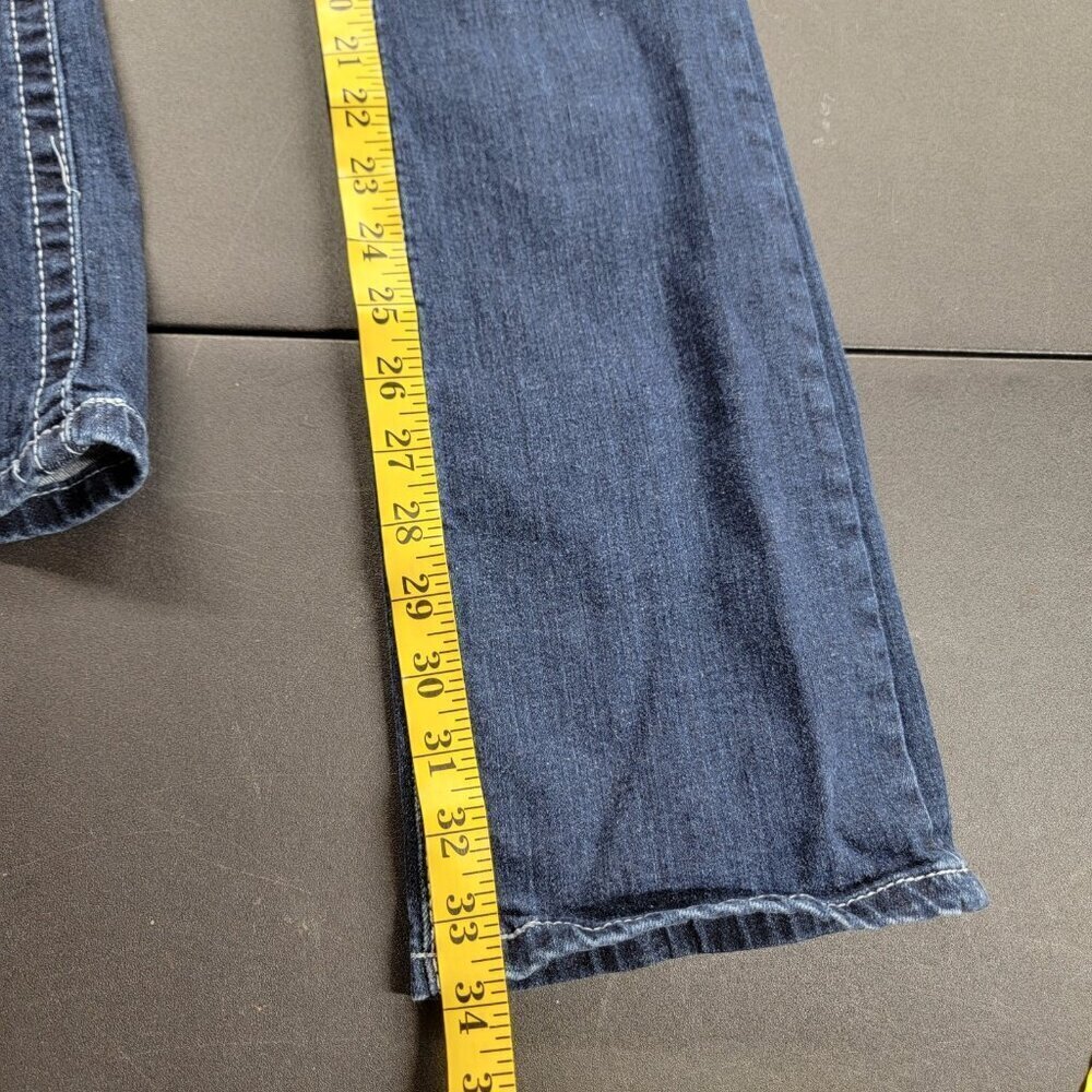 Harley Davidson Angel Wing Biker Bling Pocket Jeans Womens 0 Tall Y2K Dark Wash - Picture 12 of 12